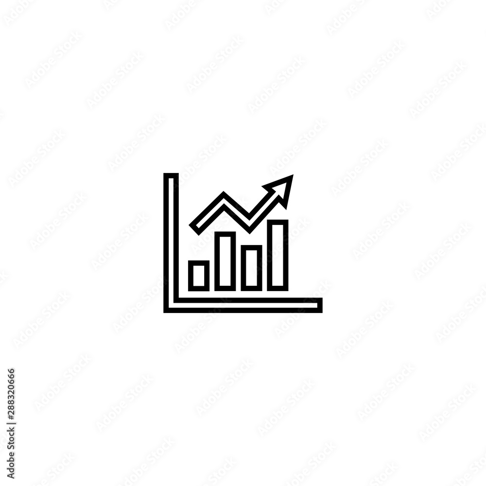 Aufkleber growing graph, finance, infographic icon symbol vector. symbol for web site computer and mobile vect