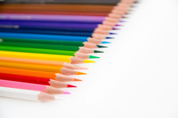 color pencils isolated on white background