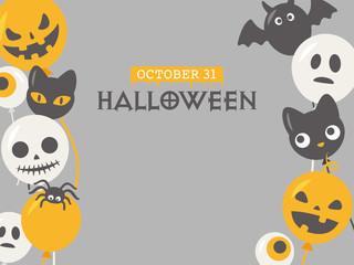 ハロウィン　風船のフレーム素材