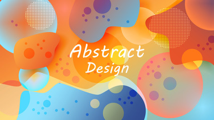 Abstract colorful geometric vector background. Liquid gradient shape with halftone and light effects. Design with bright colors. Vector that can be used to design websites, brochures, wallpapers.