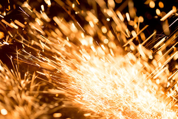 Glowing Flow of Sparks in the Dark