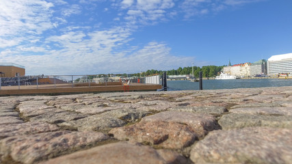 Fototapeta na wymiar Aerial view of Helsinki port and cityscape in summer, Finland