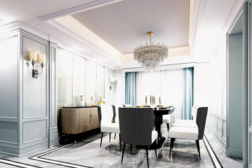 3d render neo classic home interior