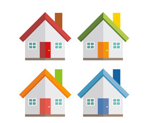 住宅　家　イラスト　一軒家　マイホーム