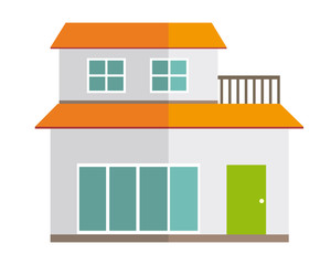 住宅　家　イラスト　一軒家　マイホーム