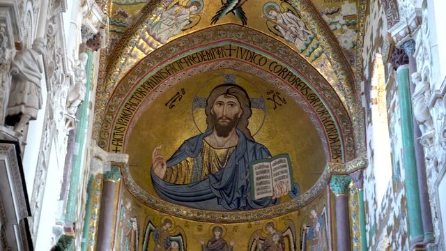 The interiors of the Cefal&ugrave; Cathedral