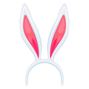 Cute rabbit ears headband vector cartoon illustration