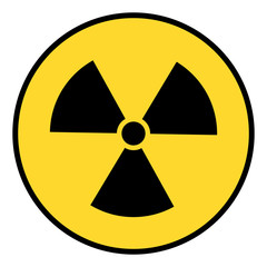 Fototapeta premium Radiation hazard warning symbol vector illustration - Yellow,black.