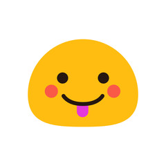 Cute tongue out yellow emoji vector