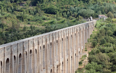 view of Caroline aqueduct also called Aqueduct of Vanvitelli nea