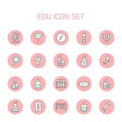 Line icon for various experimental tools used in chemical and scientific experiments