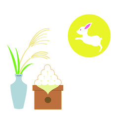 お月見のイラスト　日本