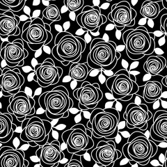 Seamless pattern of an abstract, beautiful rose,