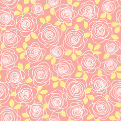 Seamless pattern of an abstract, beautiful rose,