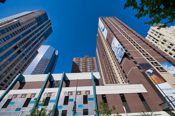 DENVER, CO - JULY 3, 2019: City skyline on a beautiful summer day. Denver is the main city of Colorado
