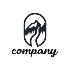 Mountain Logo, outdoor adventure. Vector graphic for t shirt and other uses. Mountain Logo. Flat design logo template.