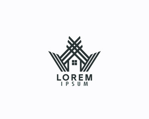 home building Awesome structure construction logo design template