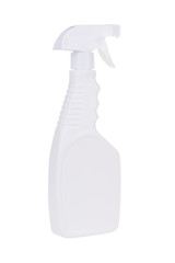 White plastic liquid detergent bottle isolated on white. With clipping path