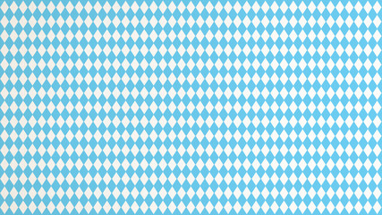 Oktoberfest background with blue Bavarian check seamless pattern, flag of Bavaria on white fabric canvas for Germany national festival celebration party