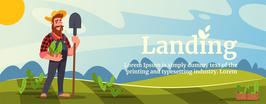 Horticulture flat vector banner template
