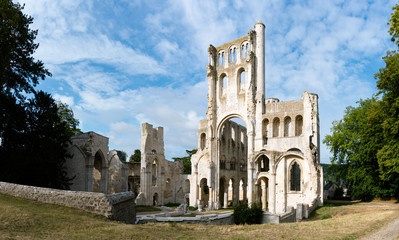 ruins of an old Benedictine monastery and abbey in Jumieges in Normandy