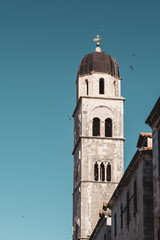 Fototapeta na wymiar old clock tower in old town in Dubrovnik
