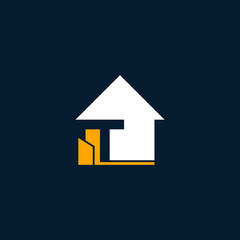 Letter T Home Realty Modern Simple Icon Logo Design Template Element Vector