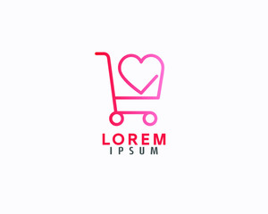 Love Heart Shop Awesome Logo Design Template