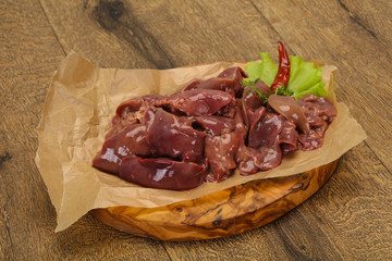 Raw chicken liver ready for cooking