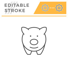 Pig editable stroke line icon