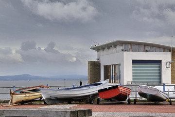 Fototapeta na wymiar small fishing boats on the quay