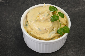 Hummus snack with olive oil
