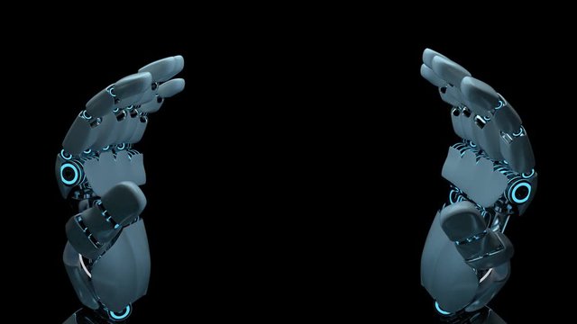 Humanoid Robot Hands Alpha Channel 4k Animation