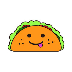 Funny taco face vector