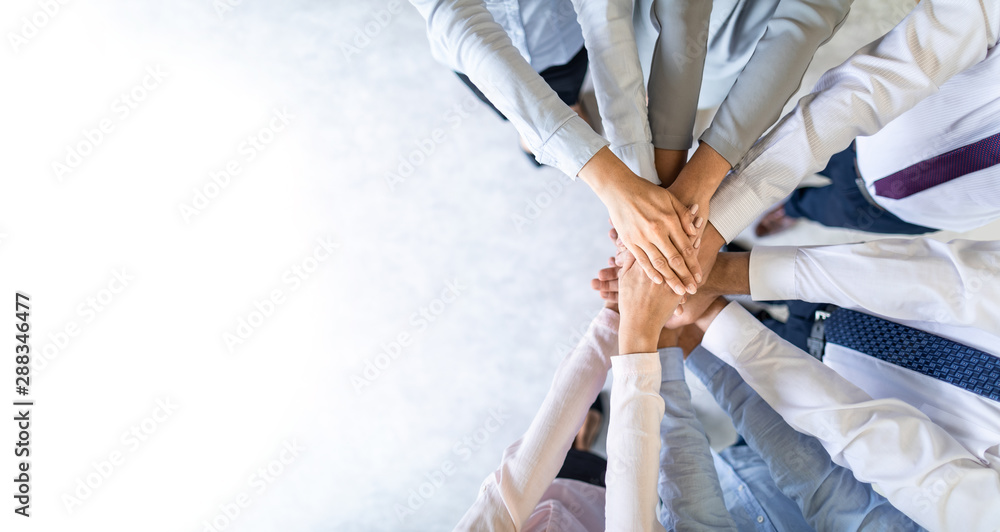 Leinwandbilder stack of hands. unity and teamwork concept.