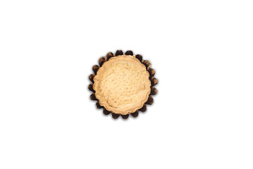 Empty Tartlet or pie isolated on white background