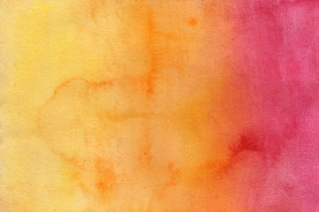 Bright colorful watercolor paper textures on white background. Chaotic abstract organic design.