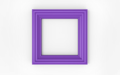 beautiful purple colored frame 3d illustration on white background