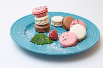 macron assorted on white background