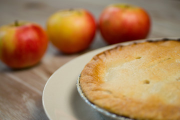 Classic apple pie dessert crust and fresh ripe apples