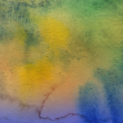 Bright colorful watercolor paper textures on white background. Chaotic abstract organic design.	