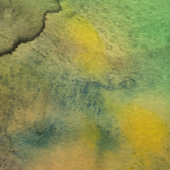 Bright colorful watercolor paper textures on white background. Chaotic abstract organic design.	