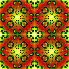 Seamless endless vector repeating multicolored bright ornament of different colors