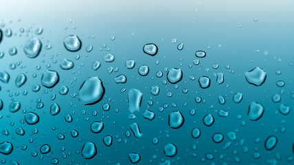  Water Drops On Glass Background