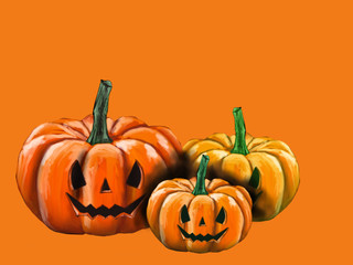 Trois citrouille d'Halloween