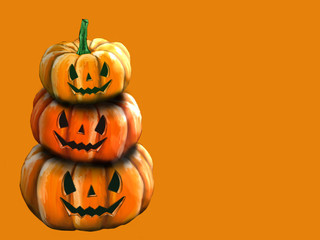 Trois citrouille d'Halloween