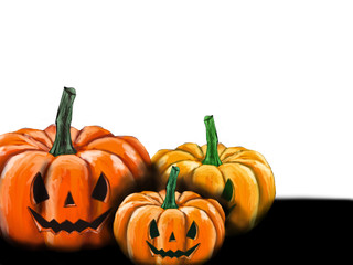 Trois citrouille d'Halloween