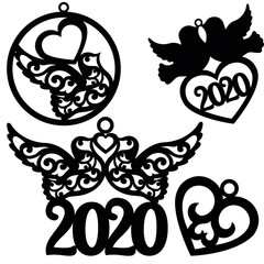 New Year pendants for laser cutting
