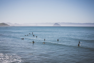 Obraz premium Surfers at the ocean