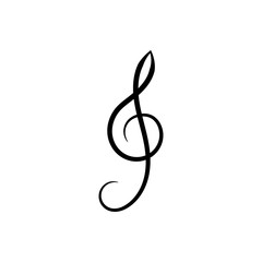 Fototapeta premium vector music icon note art g-clef.